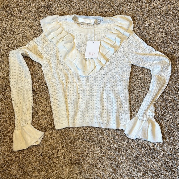 Pointelle Ruffle Sweater - Picture 5 of 7